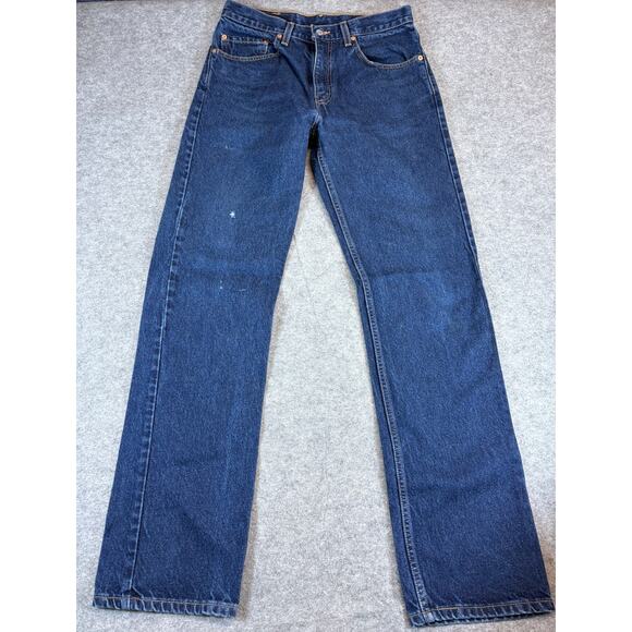 Levis 505 Jeans Mens 32x34 Blue Denim Regular Fit Straight Leg Streetwear Y2K - Picture 1 of 10